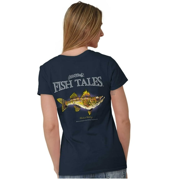 Gill McFinn Warlord Walleye Fishing Womens Fitted Plus Size Graphic Tee Brisco Brands 2X