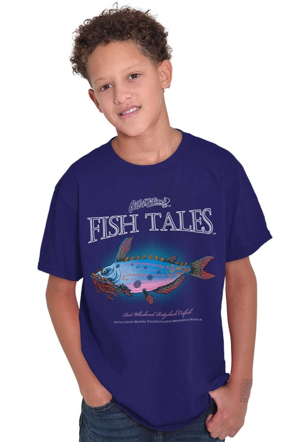 Gill McFinn Whiskered Catfish Funny Crewneck T Shirts Boy Girl Teen Brisco Brands M