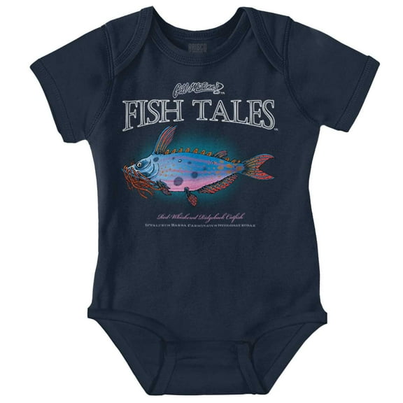 Gill McFinn Whiskered Catfish Funny Romper Boys or Girls Infant Baby Brisco Brands 18M