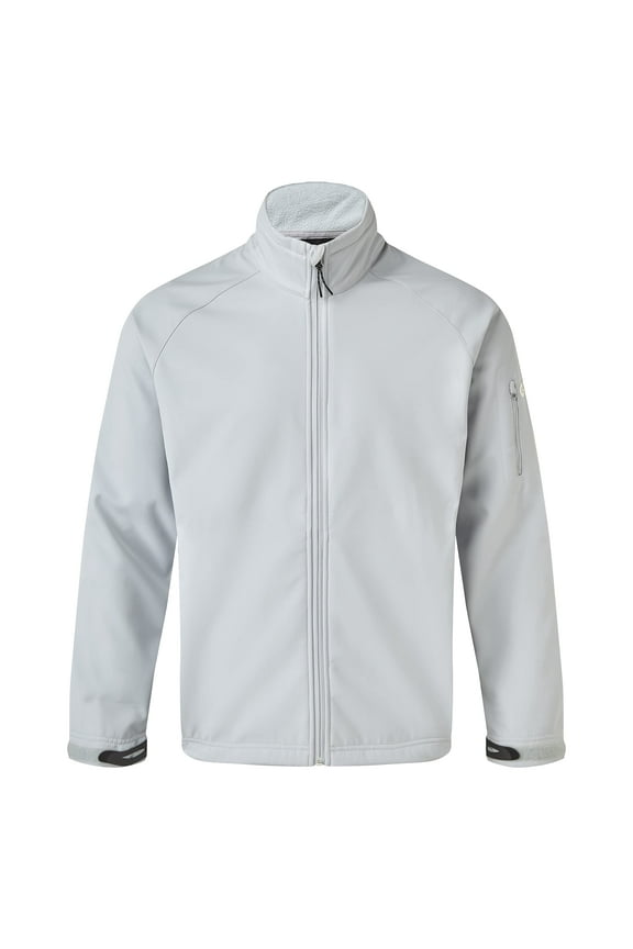 Men's Soft Grey Small Team Softshell Waterproof Fleece Lined Jacket