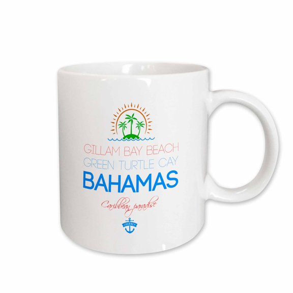 3drose, Gillam Bay Beach, Green Turtle Cay, Bahamas. Summer Vacation Gift, 11oz Mug
