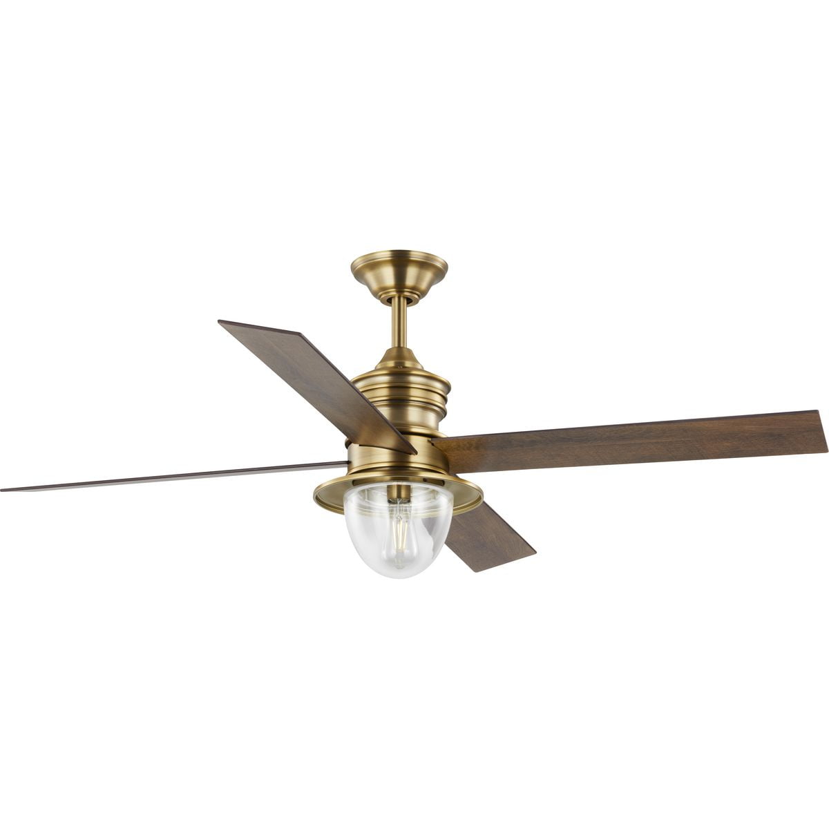 Vintage Brass 56" Ceiling Fan with Light Kit and Remote