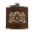 thumbnail image 1 of Gillen Irish Coat of Arms Leather Flask - Rustic Brown, 1 of 1