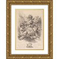 thumbnail image 1 of Gilles Demarteau the Elder 11x14 Gold Ornate Wood Frame and Double Matted Museum Art Print Titled - Allegory of Painting with Three Cherubs, 1 of 4