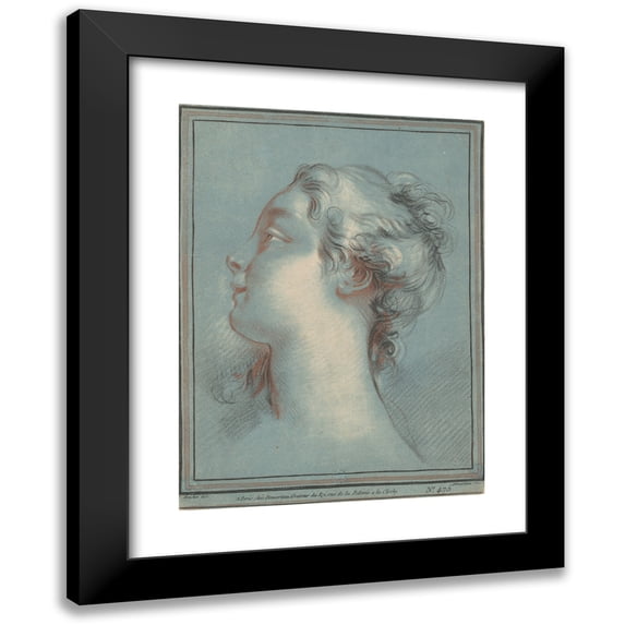 Gilles Demarteau the Elder 14x18 Black Modern Framed Museum Art Print Titled - Head of a Young Woman Facing Left (C. 1774)