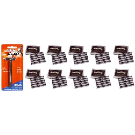 Gillette 7 O'Clock PII Trac II Razor + Colonel Ichabod Conk Trac II Blade Cartridges 10 ct. (Pack of 10)