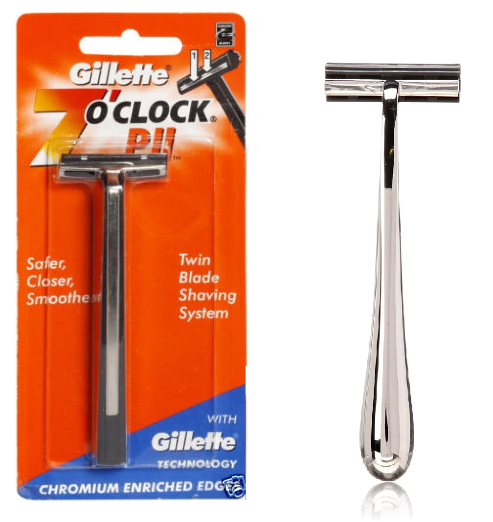 Gillette 7 O'Clock PII Trac II Razor + Trac II Chrome Handle + 3
