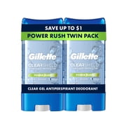 Gillette Anti-Perspirant Deodorant, Clear Gel Power Rush 3.8 oz, Twin Pack