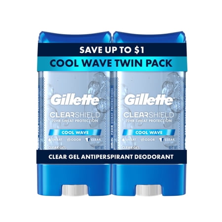 Gillette Antiperspirant Deodorant for Men, Clear Gel, Cool Wave, Twin Pack, 3.8oz price history and forecast - Gillette 00047400099951