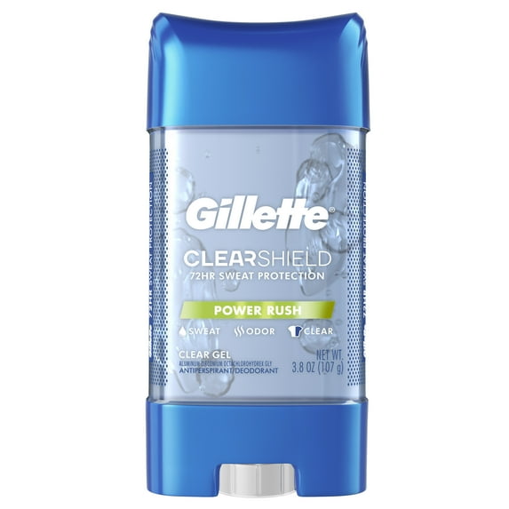 Gillette Antiperspirant Deodorant for Men, Clear Gel, Power Rush, 3.8 oz