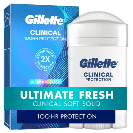 Gillette Clinical Antiperspirant Deodorant for Men, Soft Solid, Ultimate Fresh, 1.7 oz