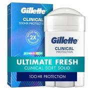 Gillette Clinical Antiperspirant Deodorant for Men, Soft Solid Ultimate Fresh, 2.6 oz