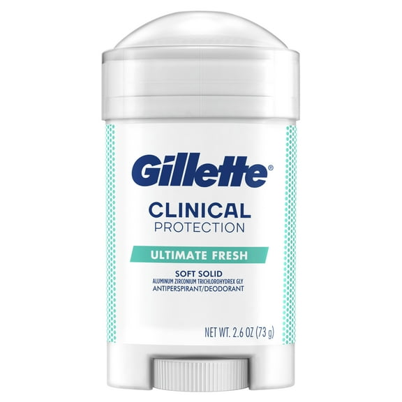 Gillette Antiperspirant Deodorant for Men, Clinical Soft Solid, Ultimate Fresh, 72 Hr. Sweat Protection, 2.6 oz