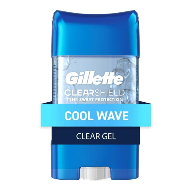 Gillette Antiperspirant and Deodorant for Men, Clear Gel, Cool Wave, 2.