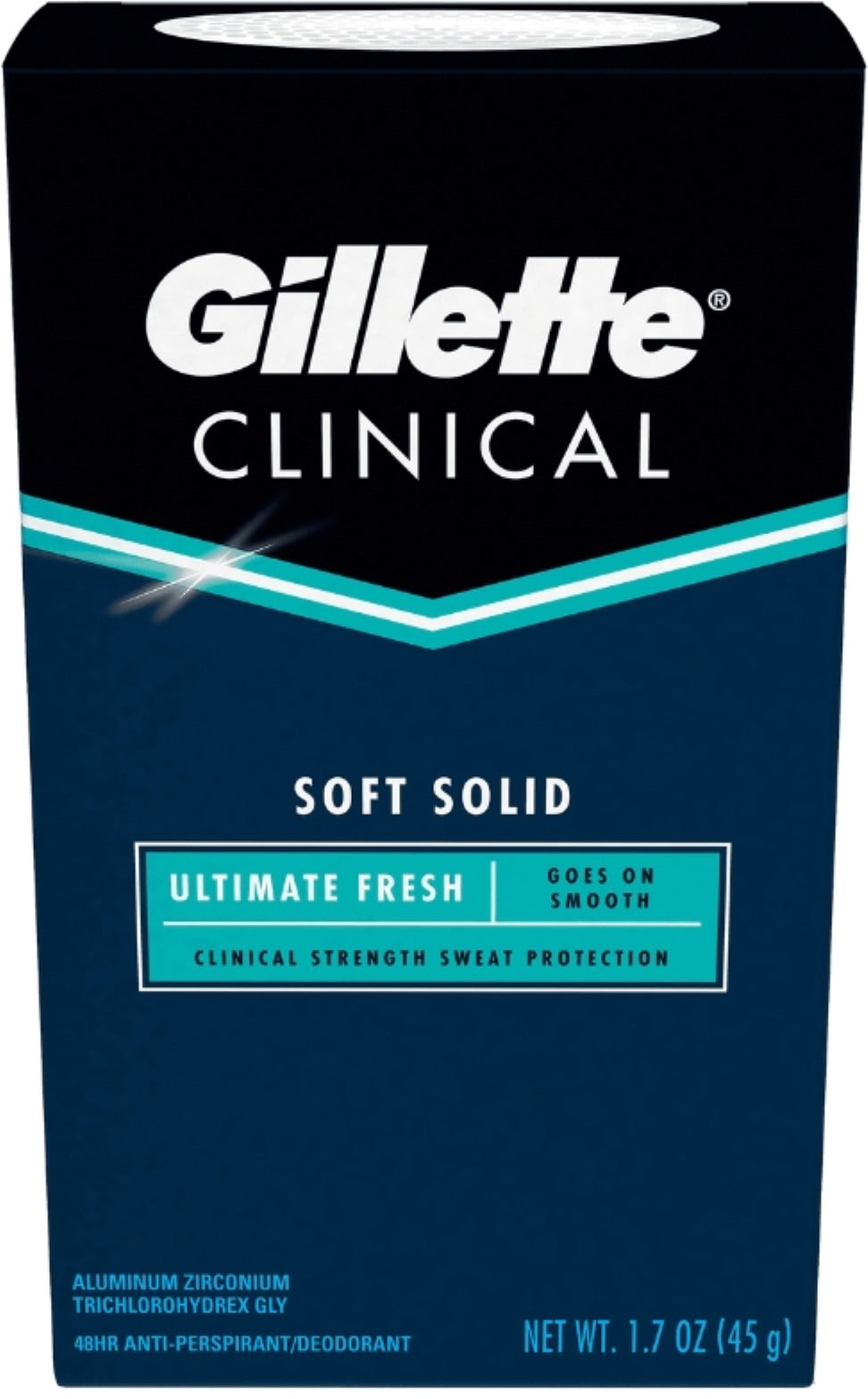 Gillette Clinical Anti-Perspirant Deodorant, Ultimate Fresh Advanced Solid 1.70 oz (Pack of 2)