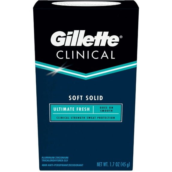 Gillette Clinical Anti-Perspirant Deodorant, Ultimate Fresh Advanced Solid 1.70 oz (Pack of 6)