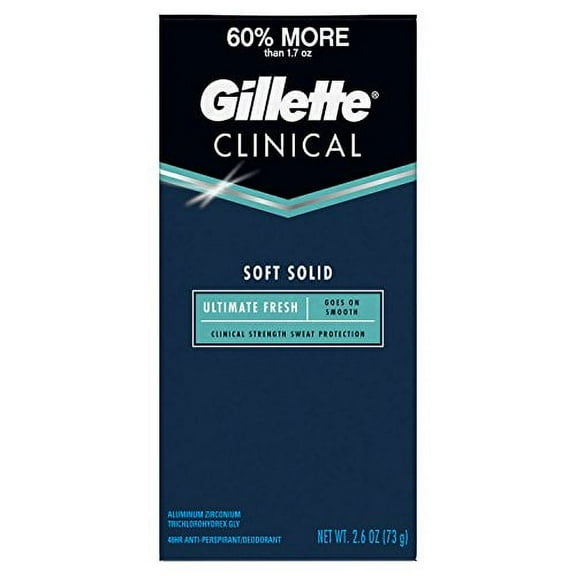 Gillette Clinical Antiperspirant Deodorant, Men's, Fresh, Solid 2.6 Oz 3 Pc