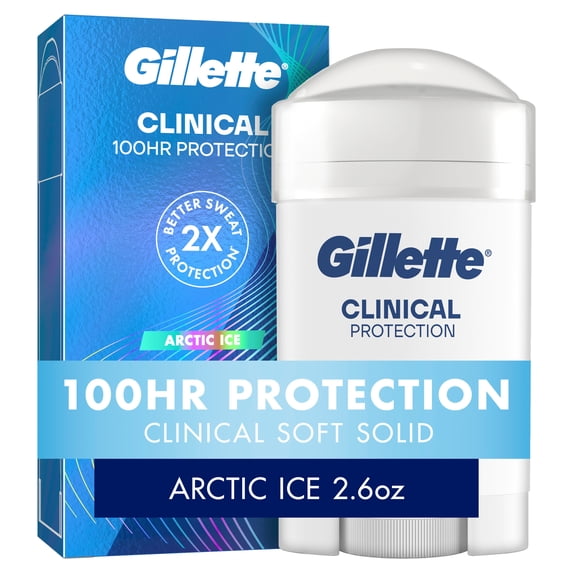 Gillette Clinical Antiperspirant Deodorant for Men, Soft Solid, Arctic Ice Scent, 2.6 oz