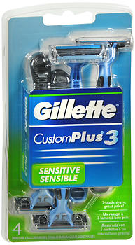 Gillette CustomPlus 3 Sensitive Disposable Razors - 4 ct - image 1 of 7