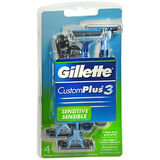 Gillette CustomPlus 3 Sensitive Disposable Razors - 4 ct