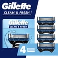 thumbnail image 1 of Gillette Mens Razor Refills, Clean & Fresh, 4 Blade Refills, 1 of 10