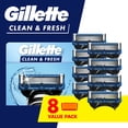thumbnail image 1 of Gillette Mens Razor Refills, Clean & Fresh, 8 Blade Refills, 1 of 9