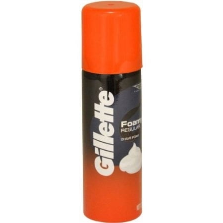 Gillette Foamy Regular Shaving Cream, Regular, 2 oz (2 Pack)