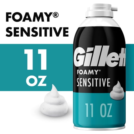 Gillette Foamy Sensitive Shave Foam for Men, Sensitive Skin, 11 oz