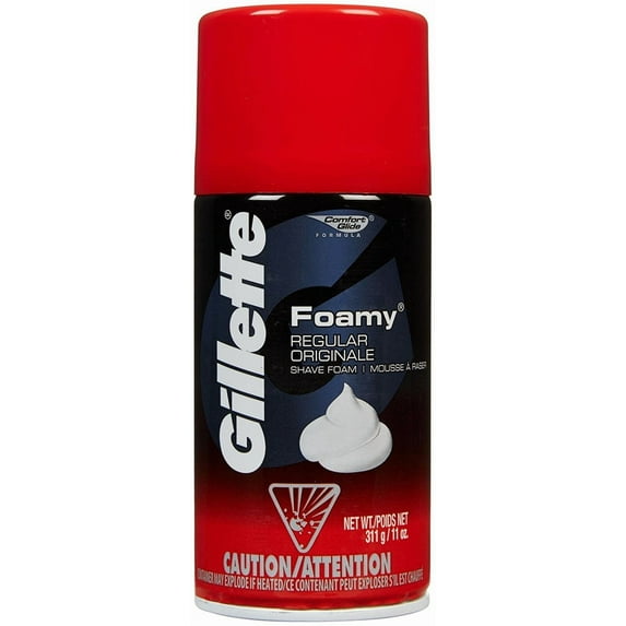 Gillette Foamy Shaving Cream, Regular, 11 oz Each