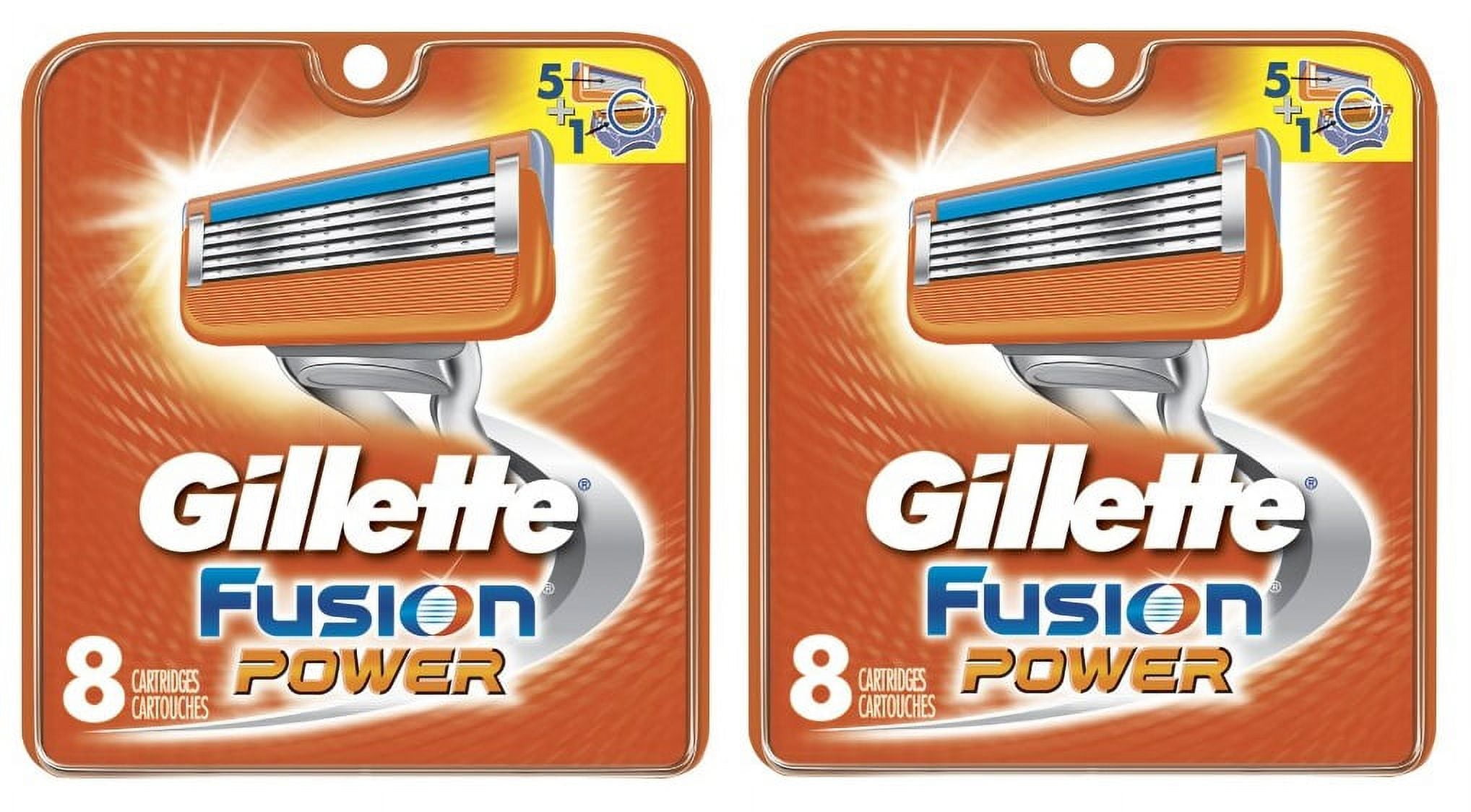 Gillette Fusion Power Refill Blade Cartridges, 8 Count (Pack of 2)