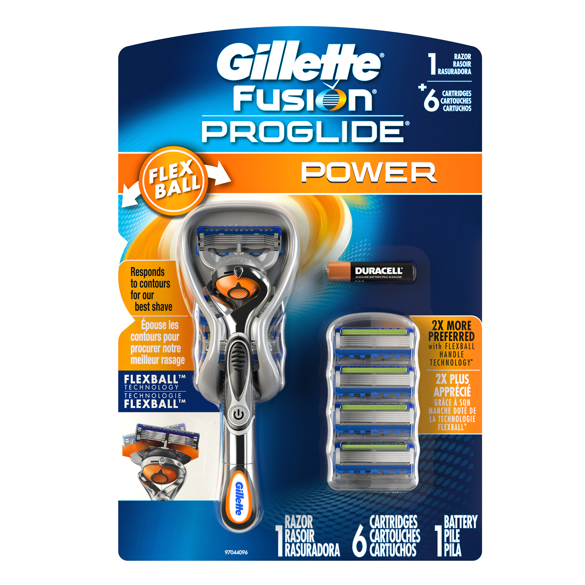 Gillette Fusion ProGlide Power Men's Razor with FlexBall Handle Technology, 6 Razors Blades, 1 Kit - image 1 of 7