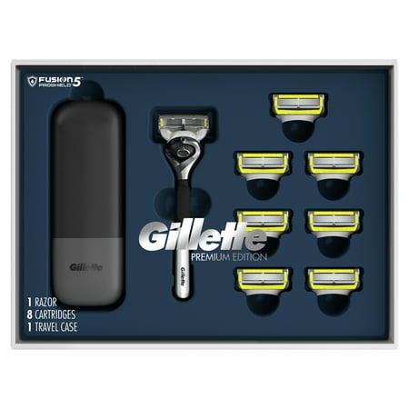 Gillette Fusion Proshield Shave Gift Set for Men - 8 Fusion Proshield Blade Refills, 1 Manual Razor Handle, 1 Razor Case