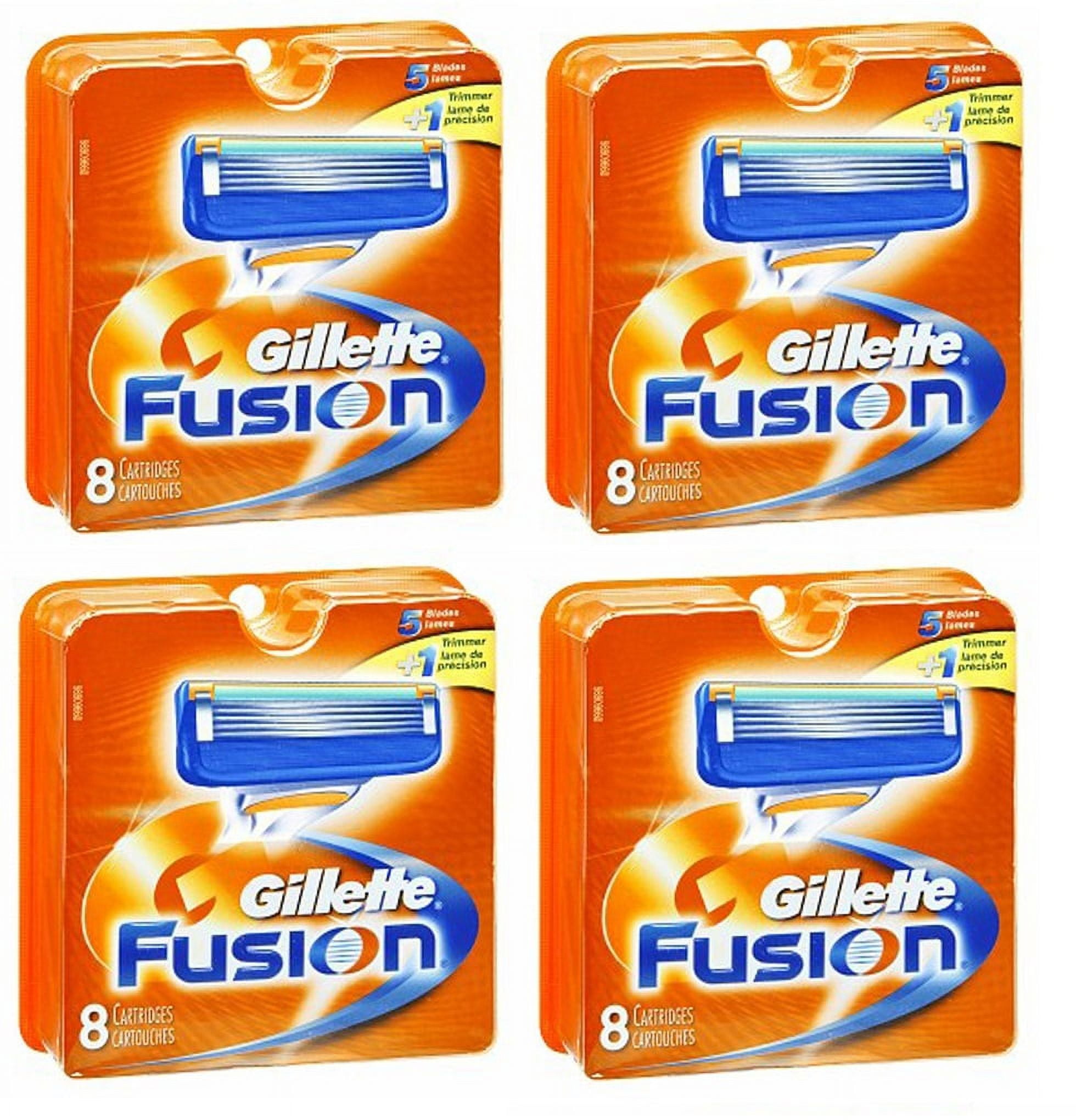 Gillette Fusion Refill Razor Blade Cartidges, 8 Ct. (Pack of 4)