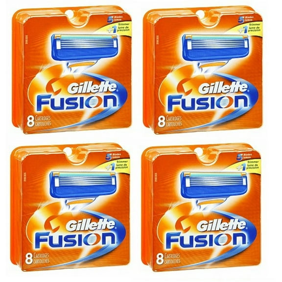 Gillette Fusion Refill Razor Blade Cartidges, 8 Ct. (Pack of 4)