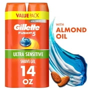 Gillette Fusion Ultra Sensitive Shave Gel for Men with Aloe Vera, Twin Pack, 14oz