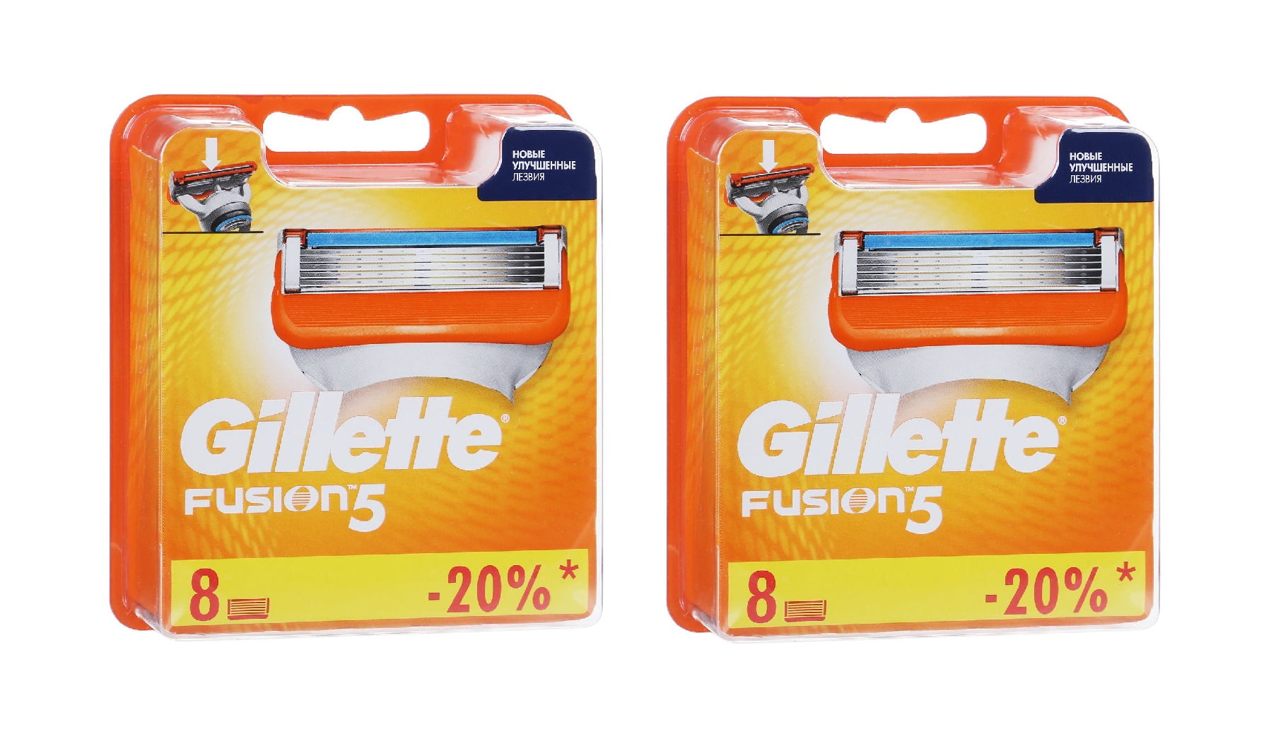 Gillette Fusion5 Manual Regular Refill Blade Cartridges, 8 Count (Pack of 2)