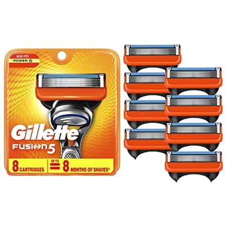 Gillette Fusion5 Mens Razor Blade Refills, 8 Count, Lubrastrip For A More Comfortable Shave
