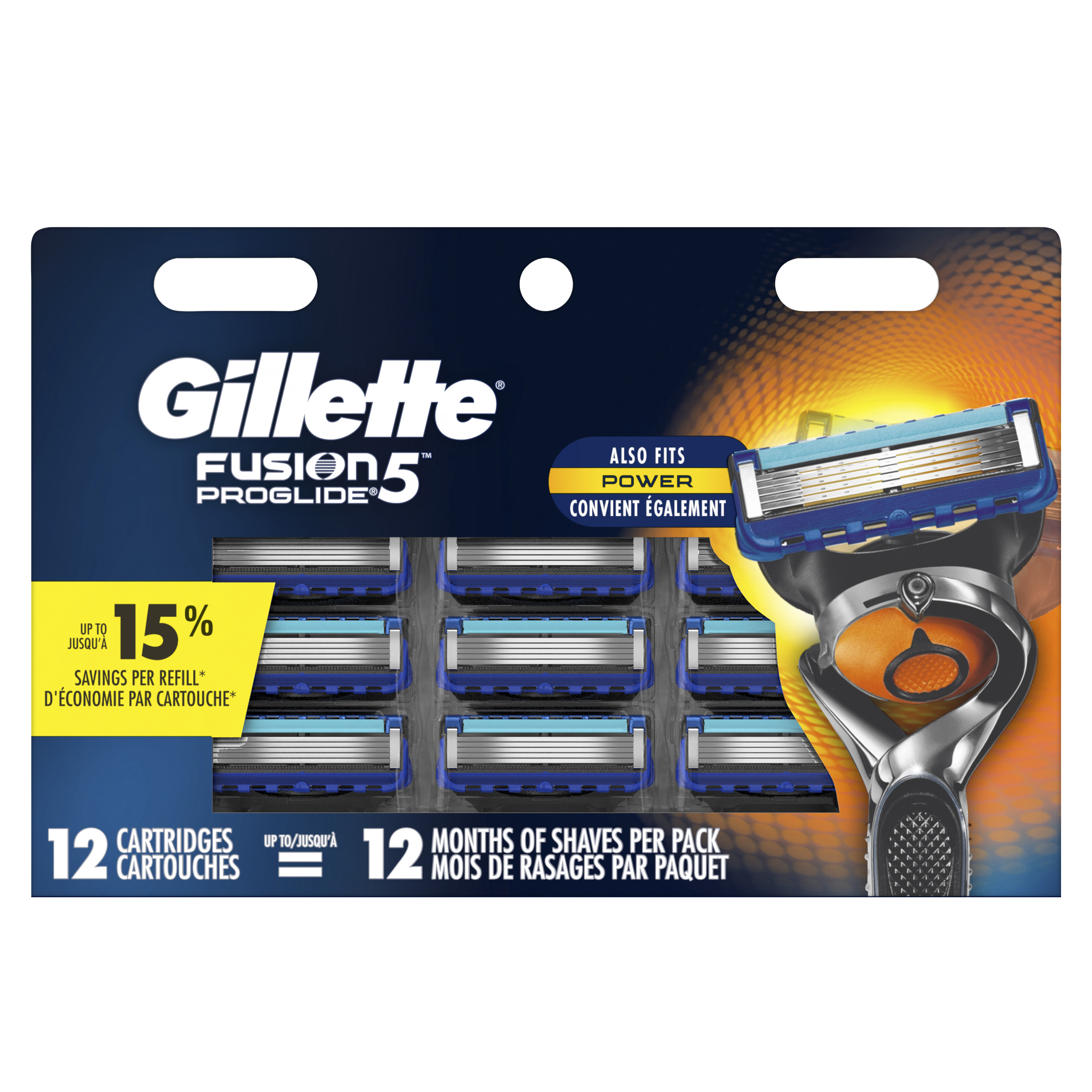 Gillette Fusion5 ProGlide Men's Razor Blades - 12 Refills - image 1 of 7