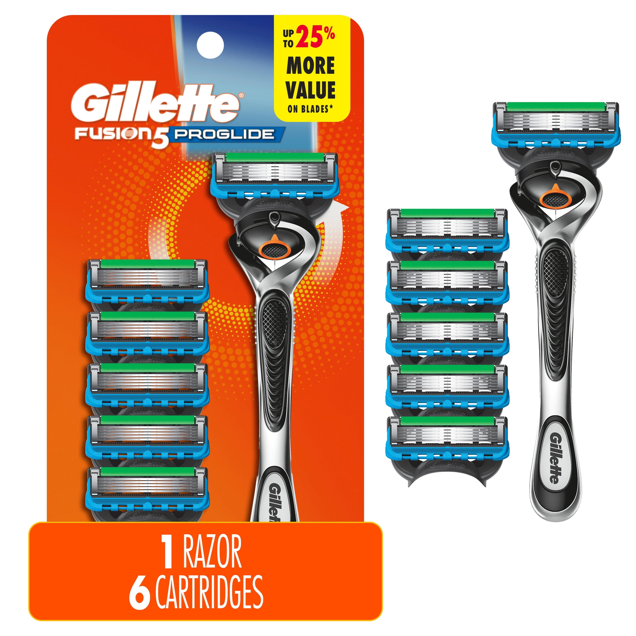 Gillette Fusion5 ProGlide Shaving Razor for Men, 1 Handle, 6 Blade Refills