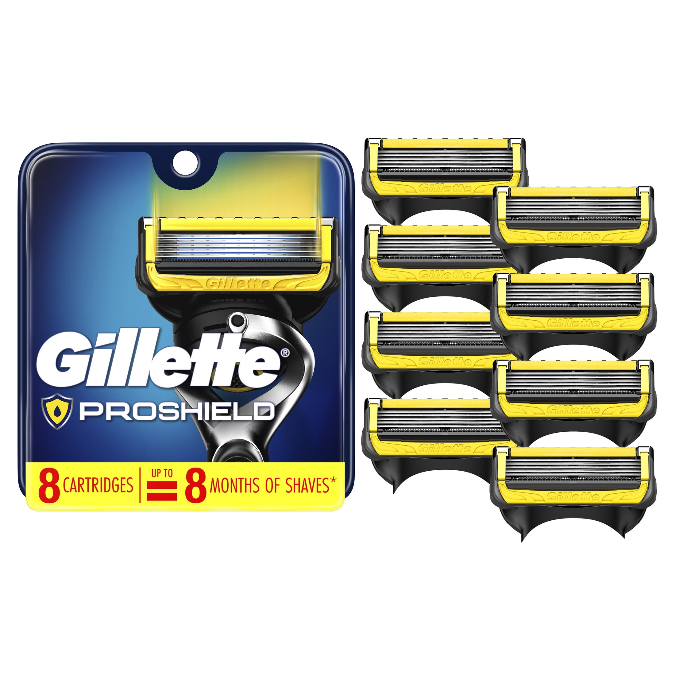 Gillette ProGlide Shield Men's Razor with Replaceable Heads, 8 Blade Refills