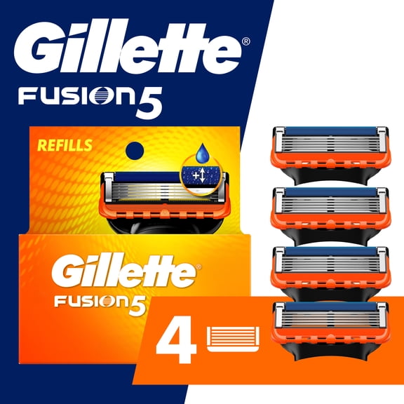 Gillette Fusion5 Razor Blade Refill ,Manual Razor Men , 4 count
