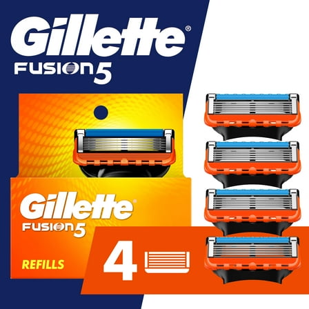 Gillette Fusion5 Razor Blade Refill ,Manual Razor Men , 4 count