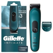 Gillette Intimate i3 Mens Pubic Hair Electric Trimmer for Men, Waterproof, Blue