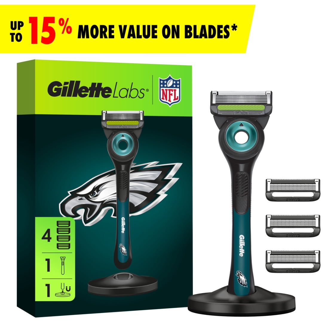 Signed A Razer Note Gillette Labs Official Eagles Licensed Razor for Men, 1 Handle, 4 Blade ...