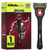 Gillette Labs Official Buccaneers Licensed Razor for Men, 1 Handle, 1 Blade Refill, Perfect for Game Day Grooming, Gillette Labs with Exfoliating Bar