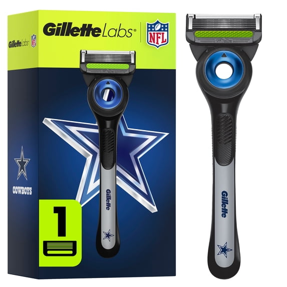 Gillette Labs Official Cowboys Licensed Razor for Men, 1 Handle, 1 Blade Refill