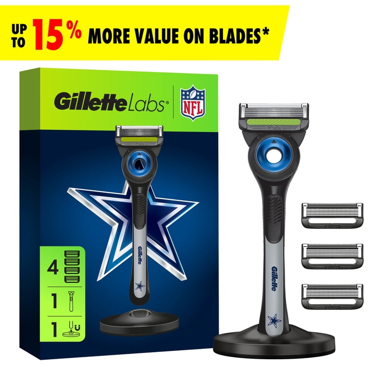 Gillette Labs Official Cowboys Licensed Razor for Men, 1 Handle, 4