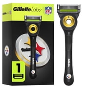 Gillette Labs Official Steelers Licensed Razor for Men, 1 Handle, 1 Blade Refill, Perfect for Game Day Grooming, Gillette Labs with Exfoliating Bar