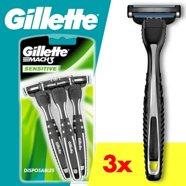 Gillette Mach 3 Sensitive Men 3 Blade Disposable Razor,3 count