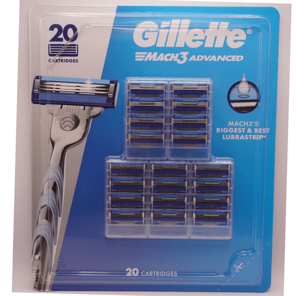 Gillette Machine Three Blade Shaving Refills Gillette Mach3 Razor Blades Refills - 20 ...